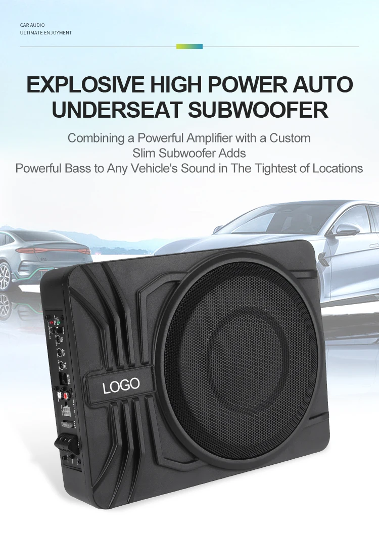 Car Underseat Slim Korean Amplifier Powered Sub Woofer Drivers 10 Inch