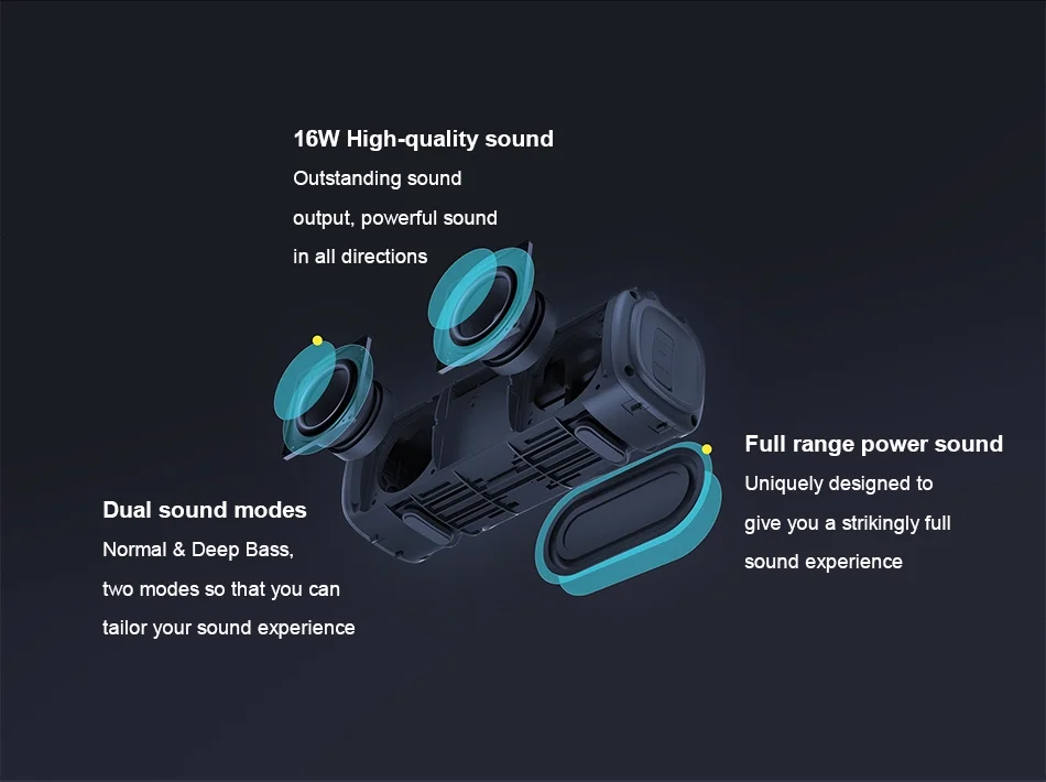 Xiaomi Mi Original Global Portable Bluetooth Speaker 16W TWS Connection High Quality Sound IPX7 Waterproof 13 hours play time - ANKUX.COM
