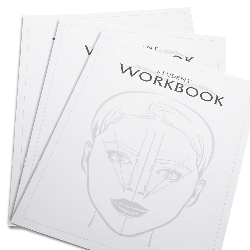 Professional Permanent Makeup Microblading English Practice Book Eyebrow Training Manual Kit for Academy