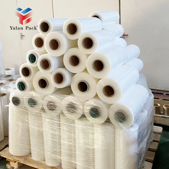 18 Mic Lldpe Wrapping Pallet Roll Packaging Shrink Film Wrap Roll Polyethylene Clear Stretch Film Plastic Roll For Packing