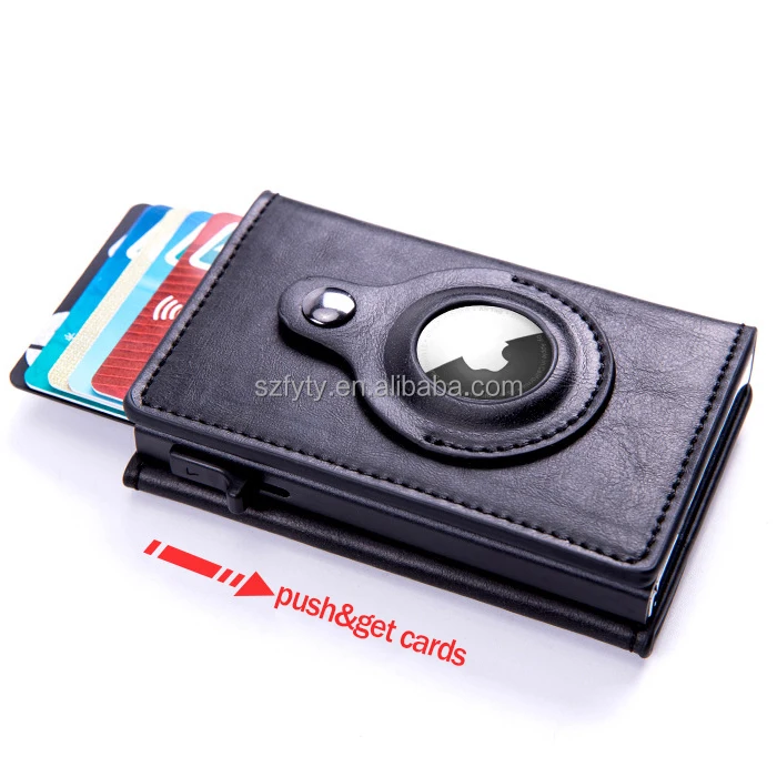 Stock Pop up Aluminum Magnetic Slim Wallet AirTg Holder RFID Protect