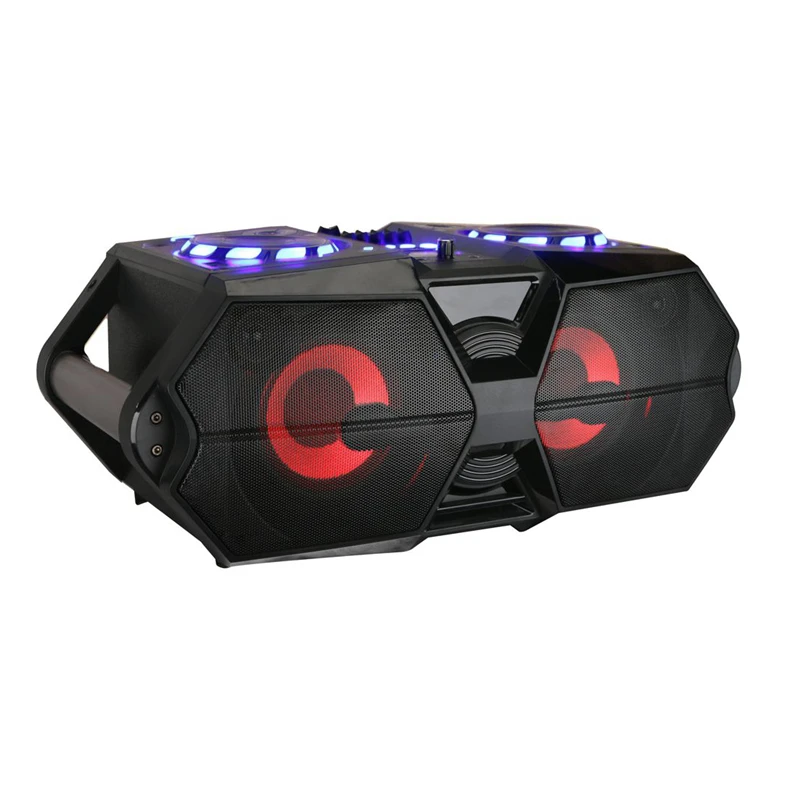 Double 6 Inch Subwoofer 2-way Music Angel Ce Fc Rohs Mini Boombox Portable 120w Super Hifi Bass Vibration Speaker with Rgb Light