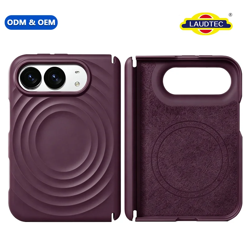 Wholesales Skin-Friendly Liquid Silicone Case for iPhone Duo Foldable Smartphone Non-Slip Anti-Fingerprint Slim Cover