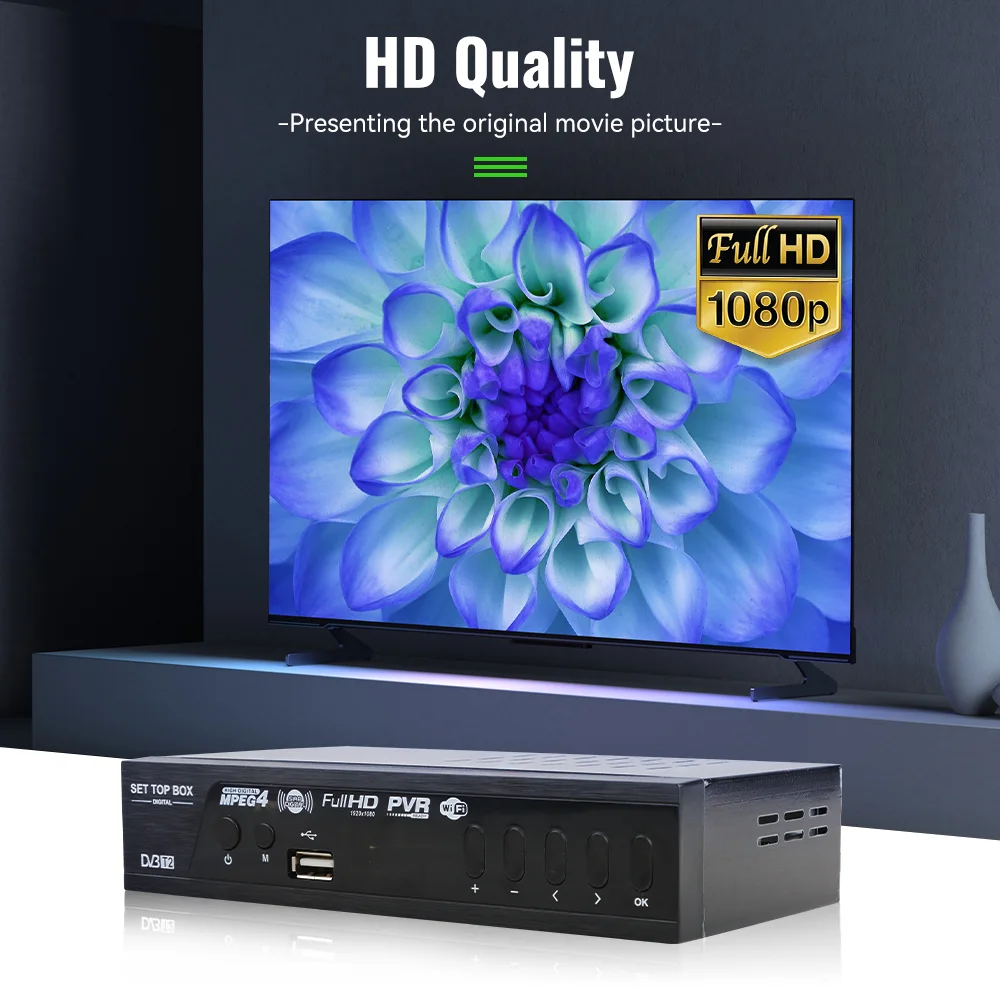 Multilanguage Stb Dvb T2 H.264 Digital signal Tv Tuner Decoder Dvb T2 Digital Tv Receiver Box Wifi Dongle Dvb T2 Set Top Box