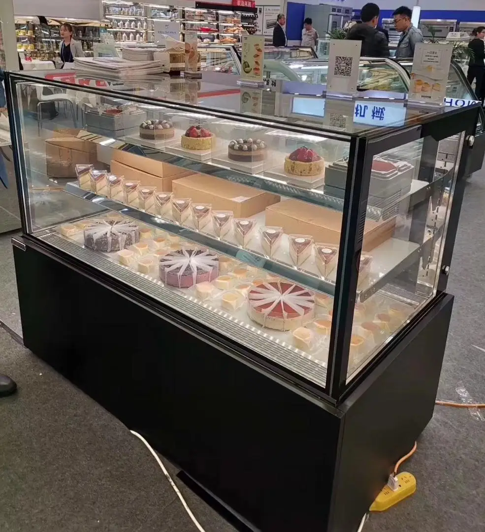 3 Layer Right Angle Rectangle Air Cooling Commercial Cake Display case Cabinet