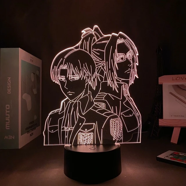 LED Anime Light Attack on Titan Captain Levi Ackerman Figure 3d  Illusion Multicolor Acrylic Night Lights