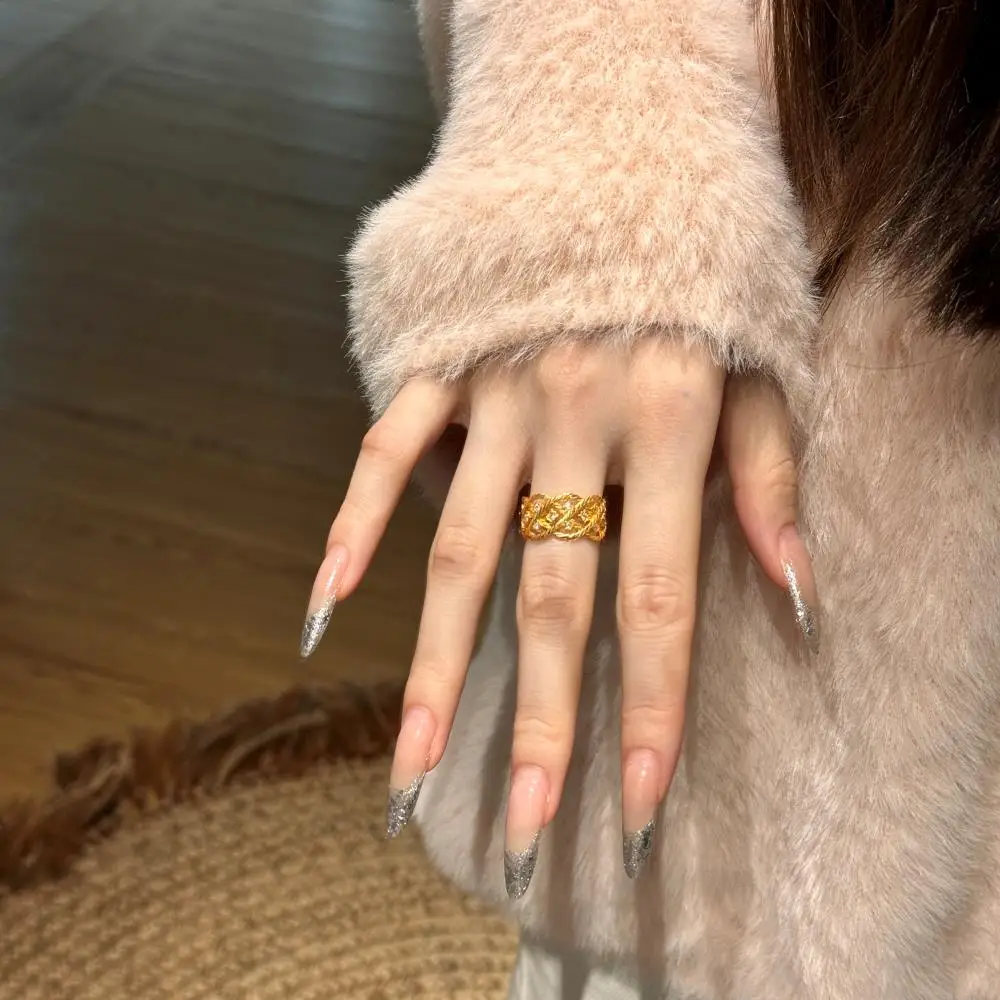 KAKODIY Chunky Luxury Women's 22K Gold Plated Ring Jewelry Engagement 925 Sterling Silver Ring detail 1
