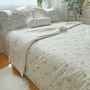 100% Cotton Four Seasons Dual-Layer Cotton Blanket & Summer Quilt Set  Hotel Bulk Orders Discount