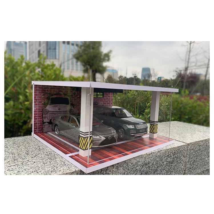 Modellauto Garage 1:24 - PVC Vitrine Mit Beleuchtung Zum Selbstaufbau