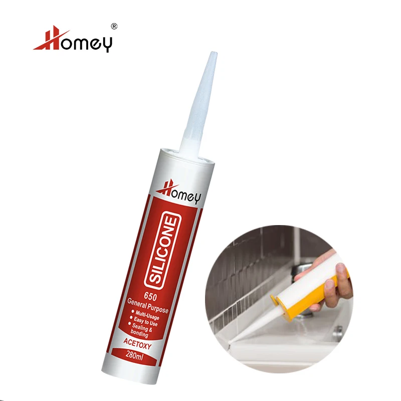 Homey 280ml 300ml 2500 Silicone Sealant Asmaco Sellador De Silicona For Insulating Glass Acetic