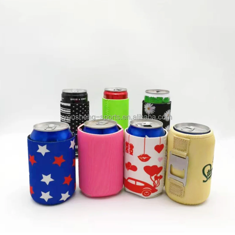 Colorful Mini Trash Pen Cooler Bags Custom Neoprene Insulated Beer Holder Suction Spray Paint Holder Cartoon Cold Cooler Can