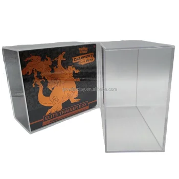 Premium Clear Acrylic Elite Trainer Box Display Case Magnetic Lid Cases for Card Collectibles Home Usage