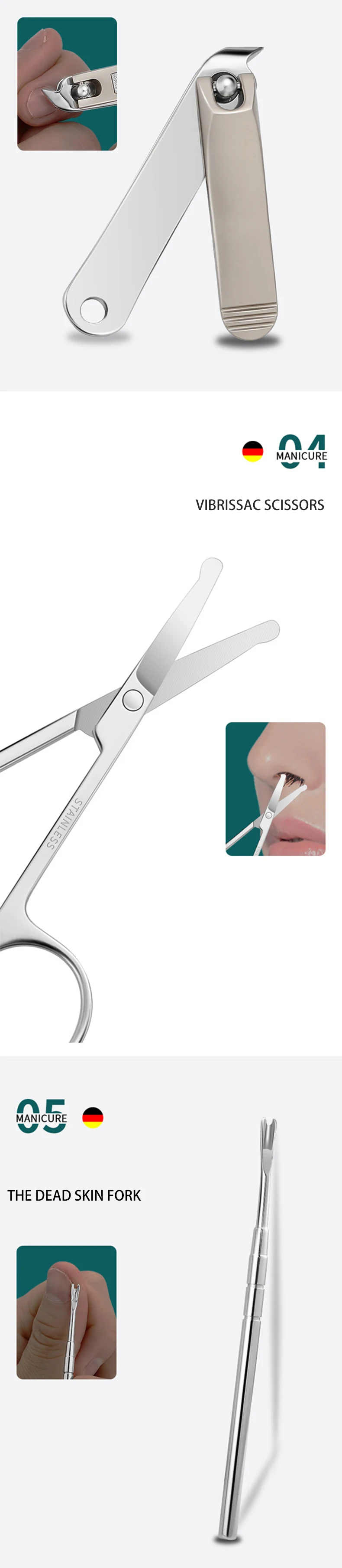 product factory direct manicure set 9 pcs professional pedicure tools nail clipper set-4