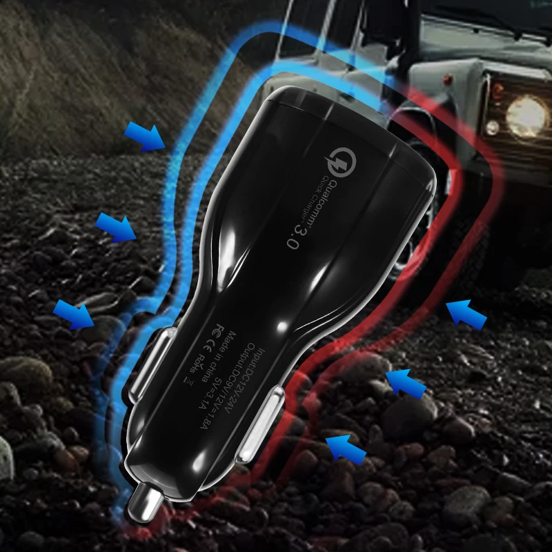 31 Вт автомобильный адаптер для быстрой зарядки 3.1A QC 3,0 Автомобильное зарядное устройство с двумя USB-портами