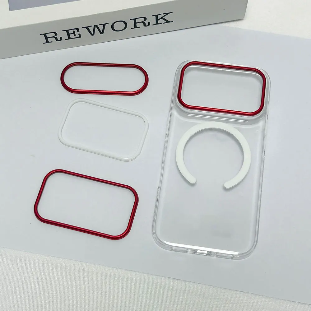product laudtec clear phone case detachable lens frame simple business back cover custom colour logo for iphone 17 air 17pro max sjk1071-6