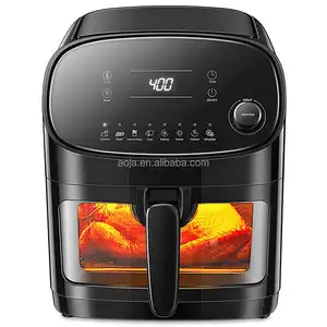 AOJA 2026 Best Selling Electricity-saving air Fryer 6.5L 7L 8L  Non-stick Turn Remind Metal Cavity Stainless Steel Air Fryer