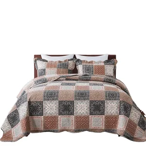 All Season Hot Sale Quilts Bedding Bedspreads 100% Cotton or Polyester Queen King Bedspread Set
