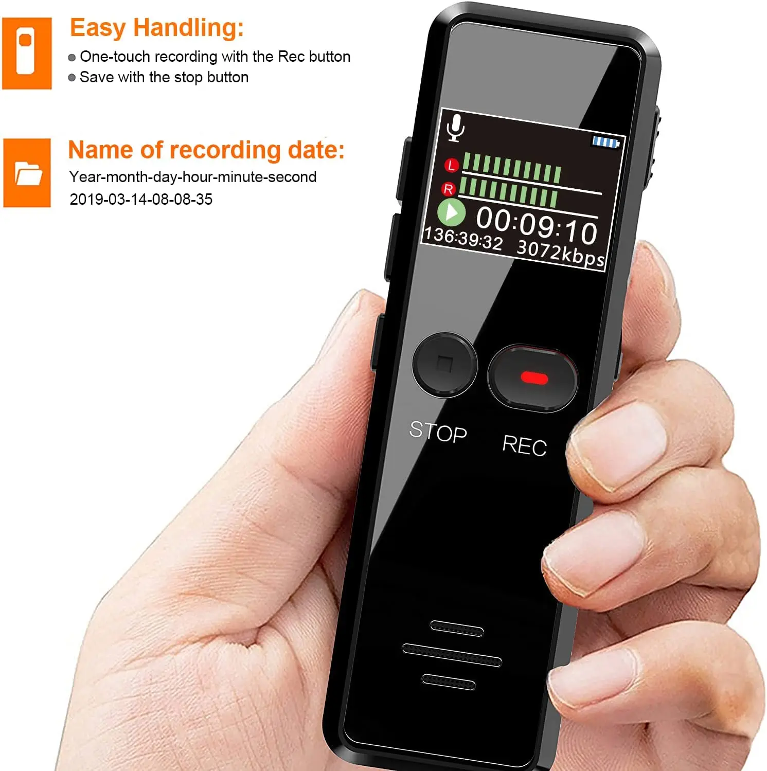 V90c Digital Voice Recorder Voice Activated Recorder Typec Usb