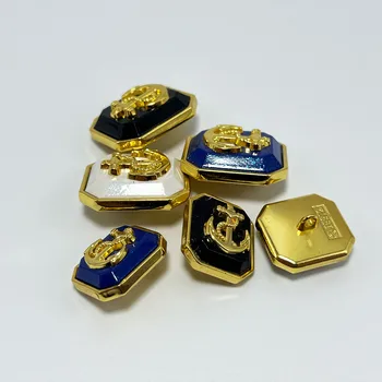 Wholesale Women's High-End Anchor Decorative Alloy Square Button Customization for Buttons Category