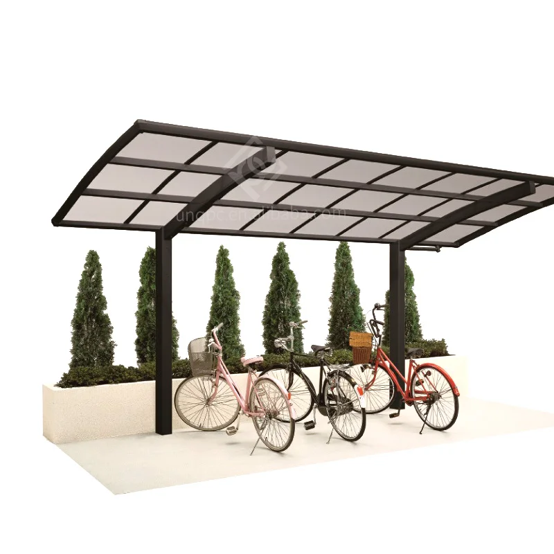 Aluminum Alloy Frame DIY Cantilever Waterproof Carport Kits with Polycarbonate Roof Customizable Size Car Parking Shelter