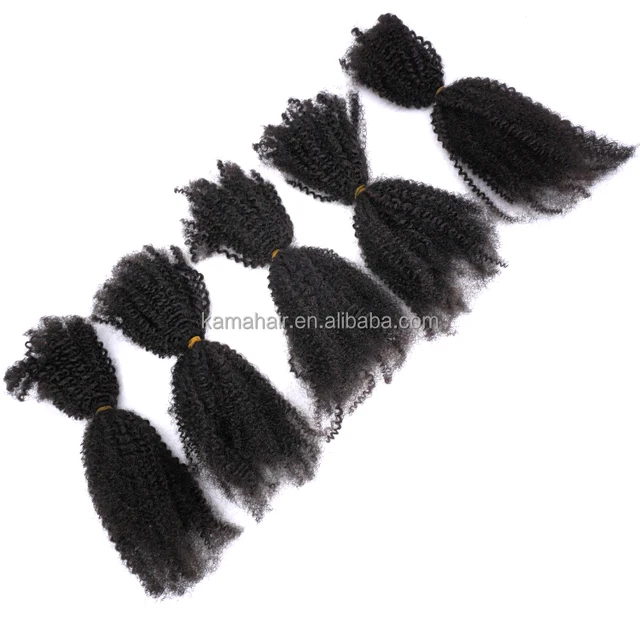 Brand New 12 Inches Premium Indian Hair Afro Kinky Curly 4C Virgin Remy Hair Extension Twisted/Braiding Styles Machine Double