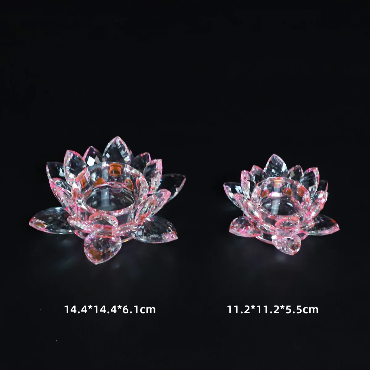 Crystal Lotus Decorative Crystal Fancy Design Candle Holder Centerpieces Table Wedding Dinning and Party Tealight Candle