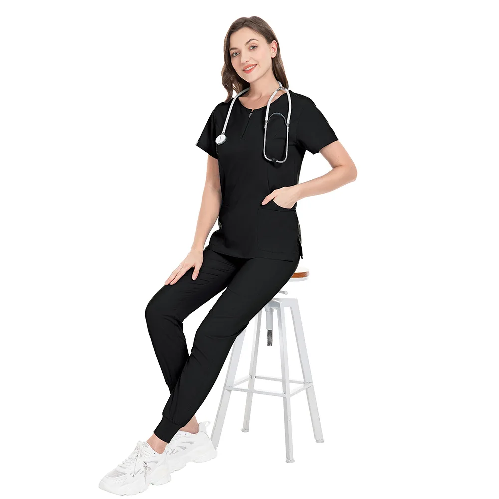 Hot Selling Elastic Custom logo Girls Hospital Uniforms Scrubs for Women Medical Lab Coats Nurse Uniform Nurse Scrub Sets