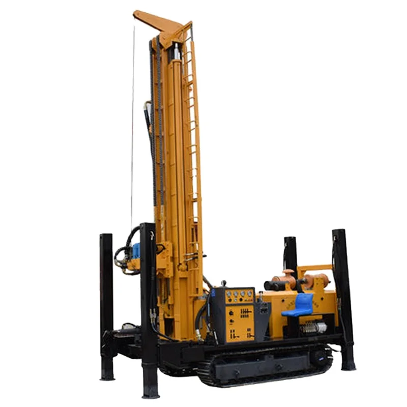 Hydraulic Percussion Rotary Borehole Water Wells Drilling Rig Machine  Factory Wholesale 200m 110-305 Mm 0-80r/min 10-24bar 76-89