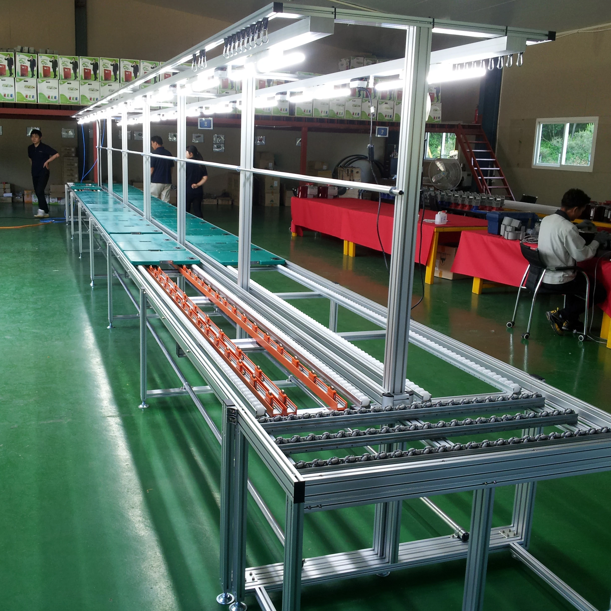 Free Flow Chain Pallet Conveyor for Assembly Line System With Low Price
