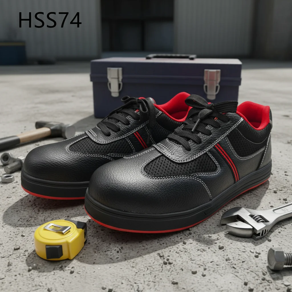 ZYF,Line Repair Work Red Mesh Fabric Steel Toe Insert Safety Shoes Chemical Production Grease Resistant Security Boots HSS74