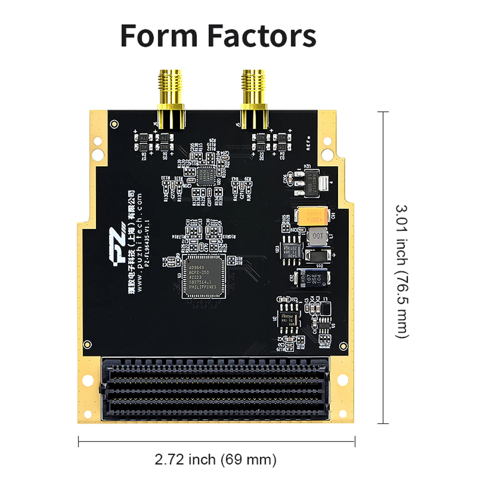 Puzhi PZ-FL9643S High-Speed ADC FMC Card for FPGA Development