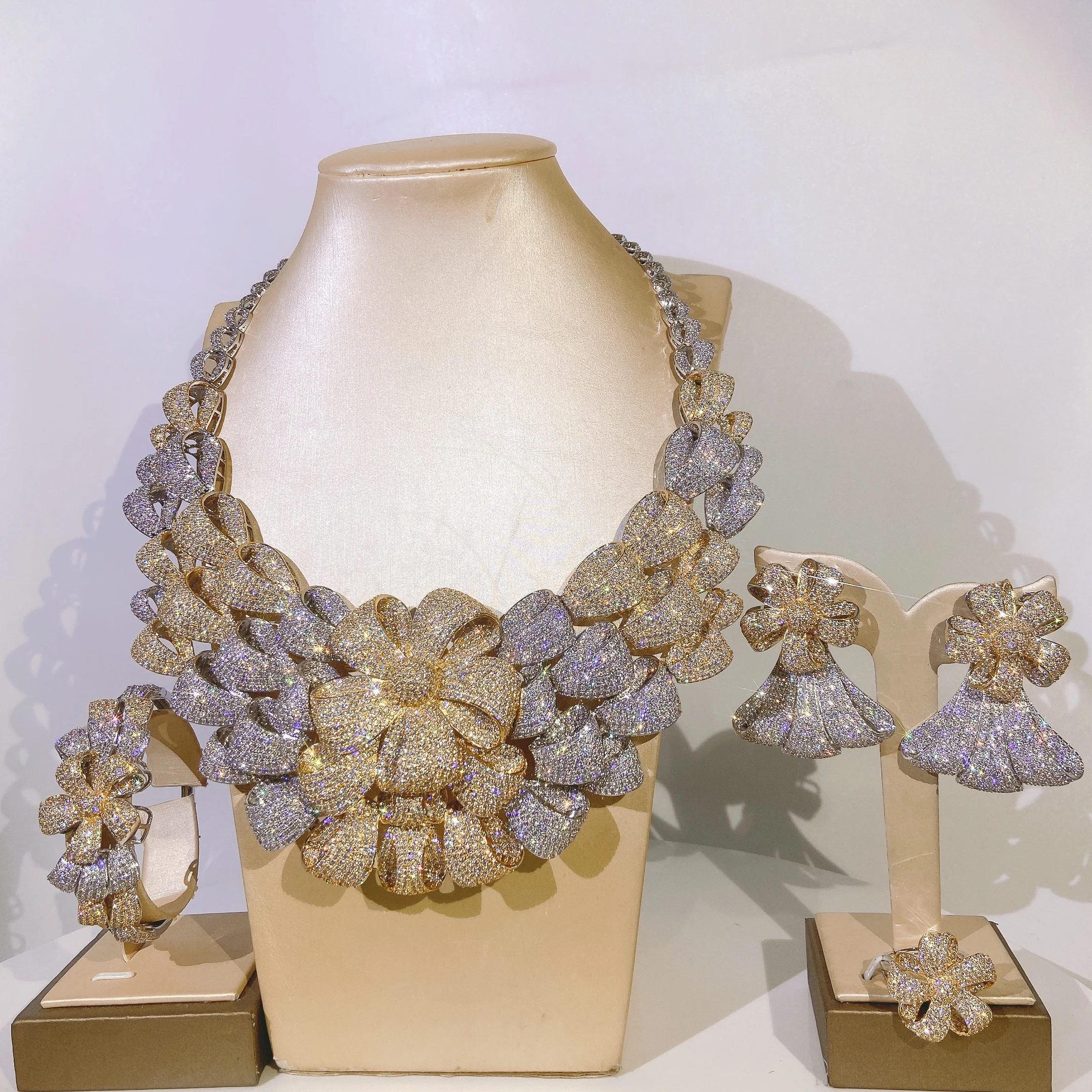 Zhuerrui Luxury Big Necklace Jewellery Sets for Women