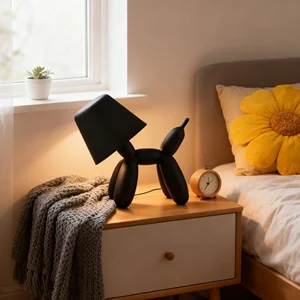 JACKSUN Modern Bedside Puppy LED Table Lamp Small Desk  Decor Atmosphere Lamp for Bar Study Children's Room