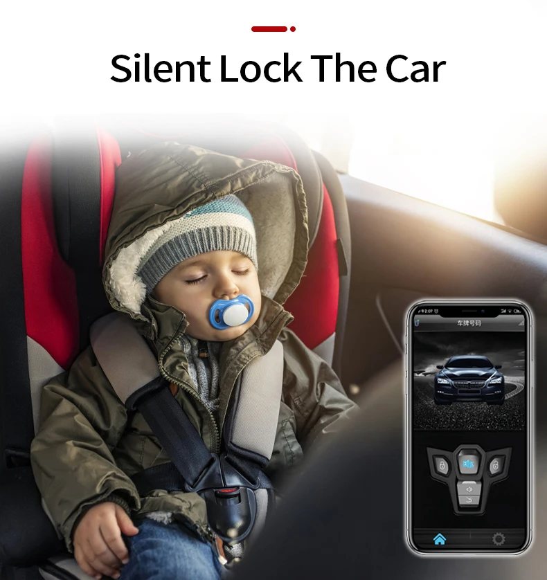 2 Pcs Universal Smart Car Alarm System SPY App Remote Starter Engine Keyless One-Way Intelligent Car Alarm with FIT Model