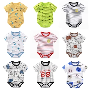 Summer Short Sleeve Unisex Newborn Baby Jumpsuits Toddler Clothes Cartoon Baby Girls Bodysuits Cotton Baby Rompers