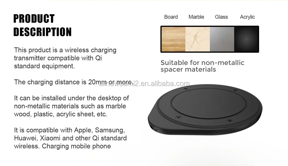 30mm Invisible Long Distance FAST Wireless Charger Wireless Charging