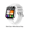 Silver Case + White Silicone Strap