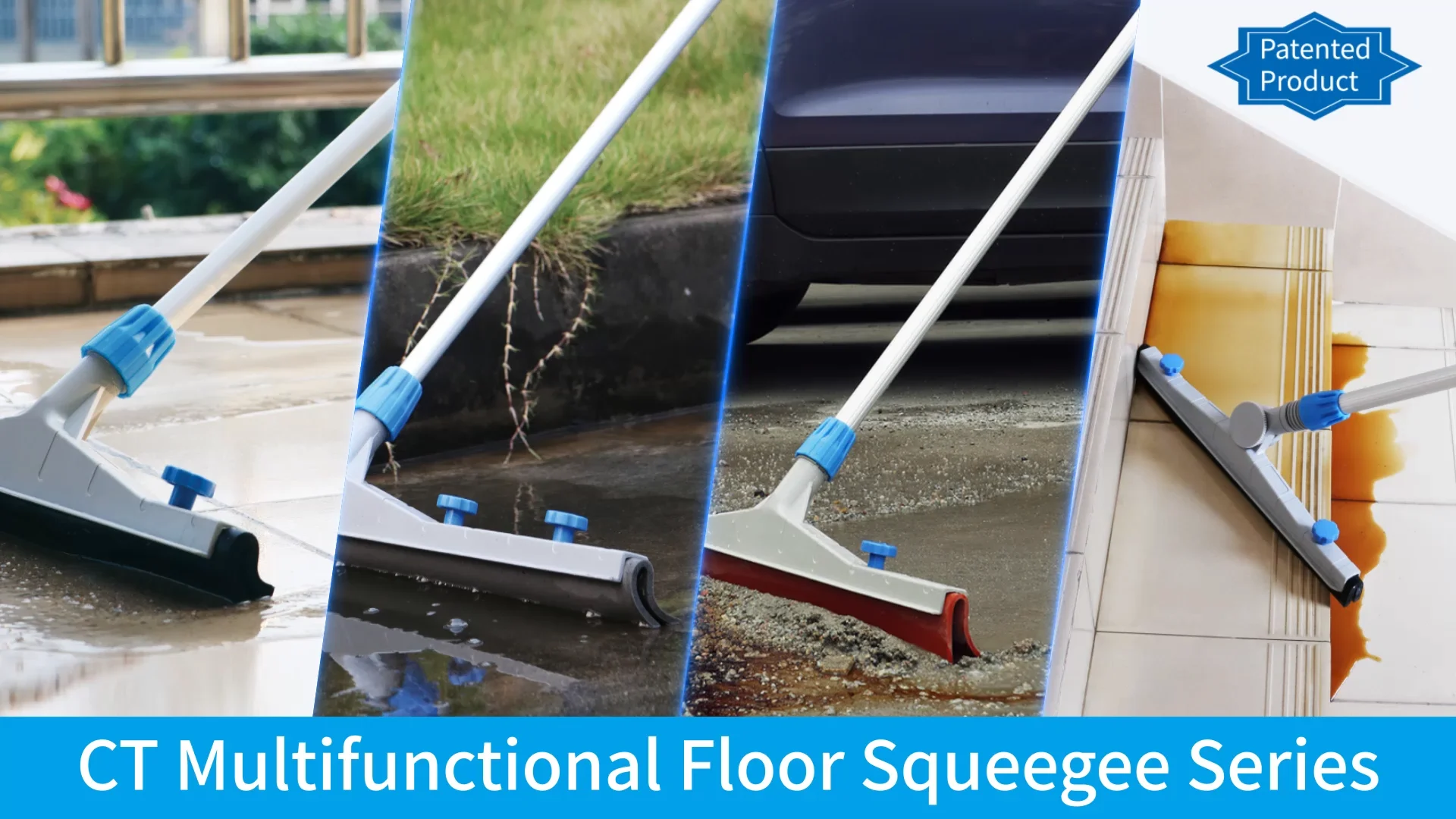 Commercial Floor Water Scraper Head Rotate Outdoor Oil Resistant Double