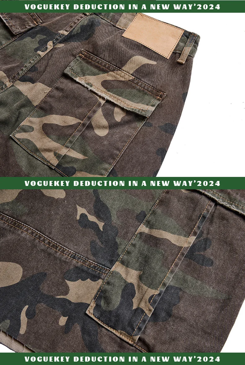 Clothing Manufacturers Desert Camo Cargo Loose Custom Denim Shorts Men Men's Shorts