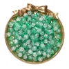 Two-tone crackle glass beads - green and white