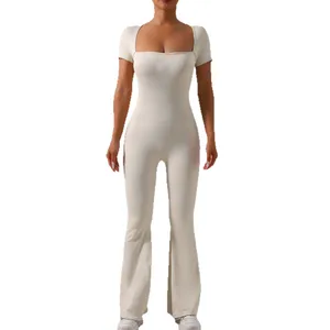 Breathable Customized Logo Body Tight Quick Dry Yoga Yoga Jumpsuit Dress Women Slimming Sports Fitness Wear