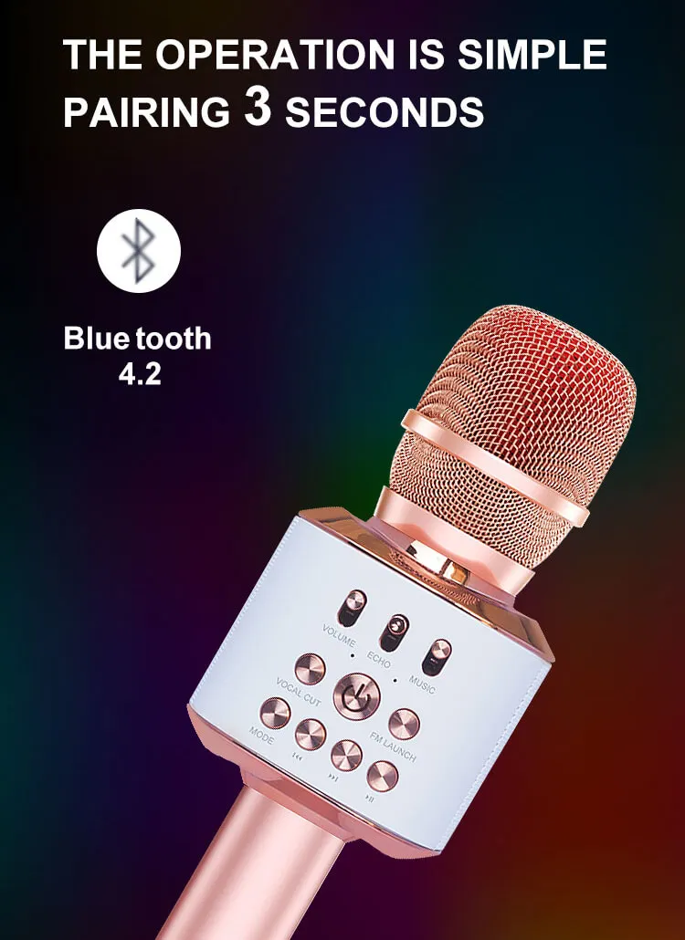 Amazon Top Seller Portable Wireless Karaoke 2 in 1 Multifunction Wireless Microphone and Speaker