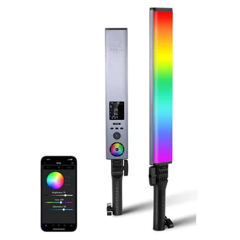 NEEWER RGB Light Wand with 2.4G/APP Control Upgraded 360 Touchable RGBWW Hue Mixer Photography Handheld LED Video Lighting