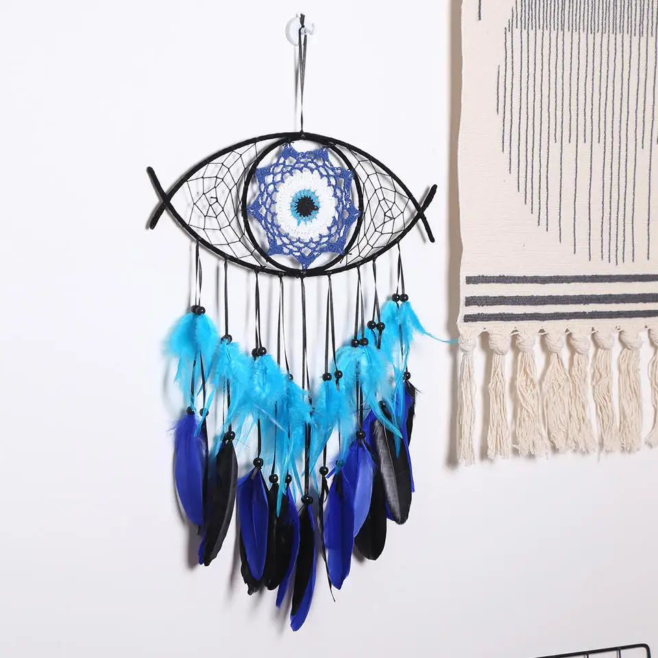 Large Boho Crochet Turkey Evil Eye Dream Catchers Wall Hanging Home Decoration for Bedroom 5 Large Boho Crochet Turkey Evil Eye Dream Catchers Wall Hanging Home Decoration for Bedroom - Image 5