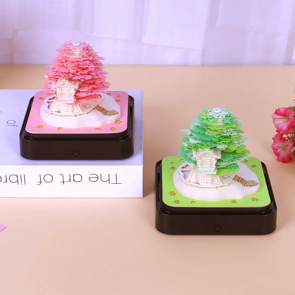 Drop Shipping Tree House Sticky Notes Custom 3D Memo Note Pad Blocks Paper 365 Year Calendar Office Decoration Item for Desk