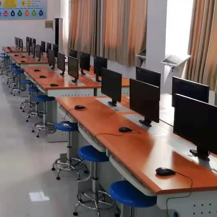 Computer Training Desk Student Study Desk in High School/ College School Computer Lab Classroom Furniture Media Room