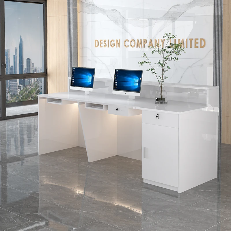 Modern Designs High Quality Office Front Counter Reception Desk Reception Table L Shaped Front