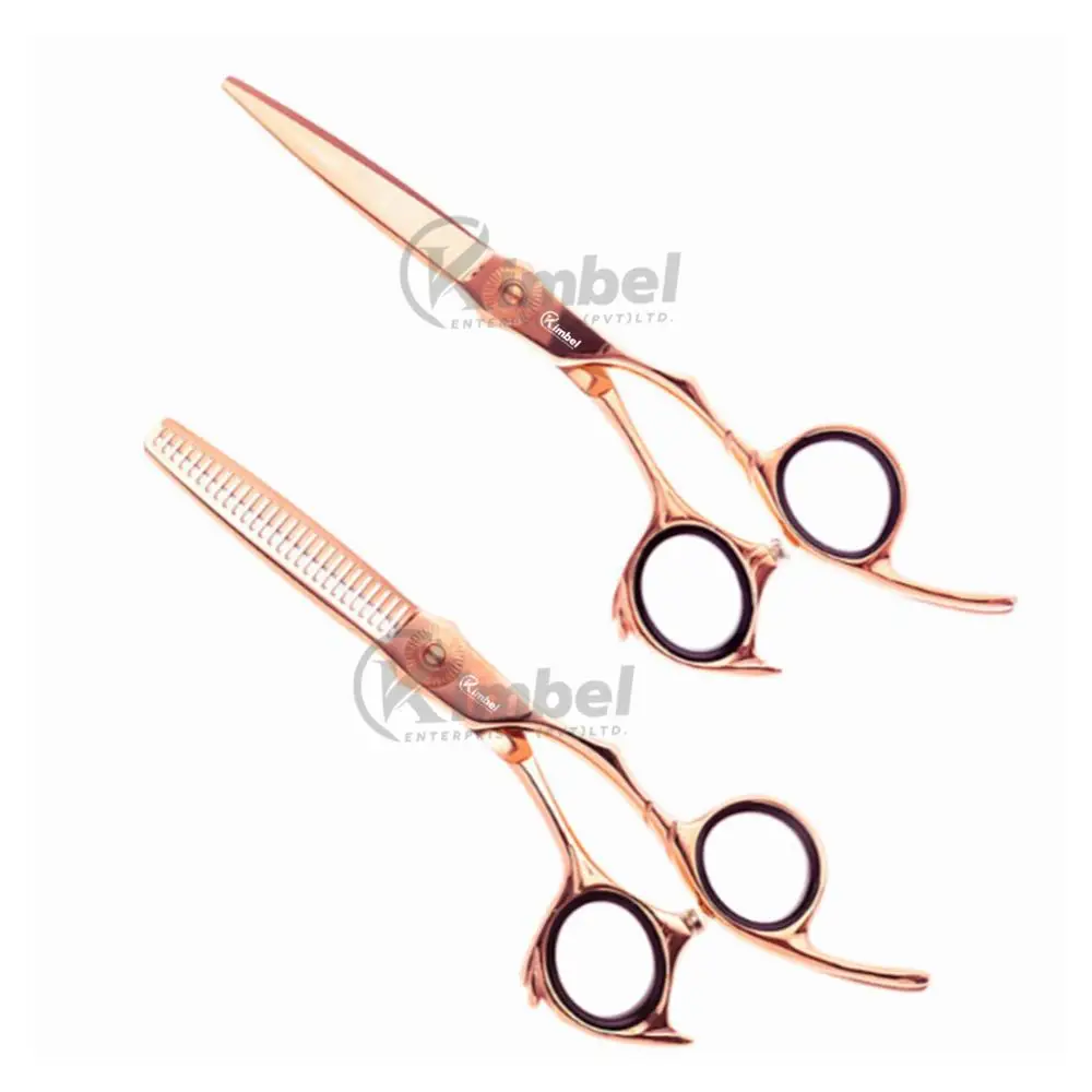 Plasma Rose Gold Fancy Hair Razor Scissor Set Barber And Thinning
