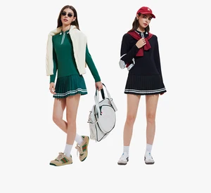 Sports Uniform With Skirts 2pc Tennis Wear for Women Lightweight Breathable Fit Casual Color Block Golf Clothing Women