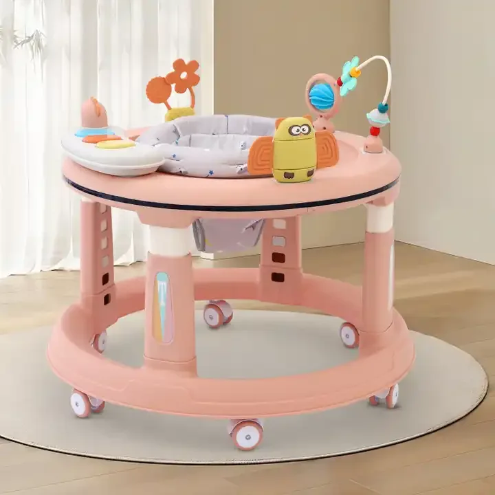 Baby Walking Learning 360 Degree Rotating Plastic Baby Walker High Quality Mew Design Plastic Round Toddler Walker With Music Se